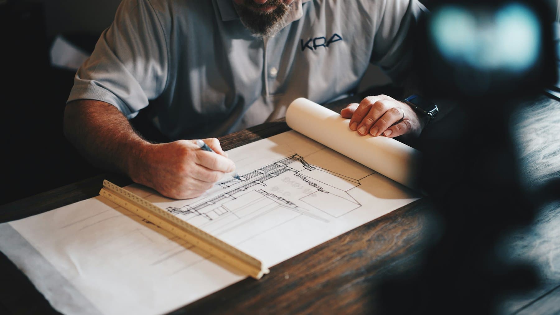 Reviewing build drawings with the project team